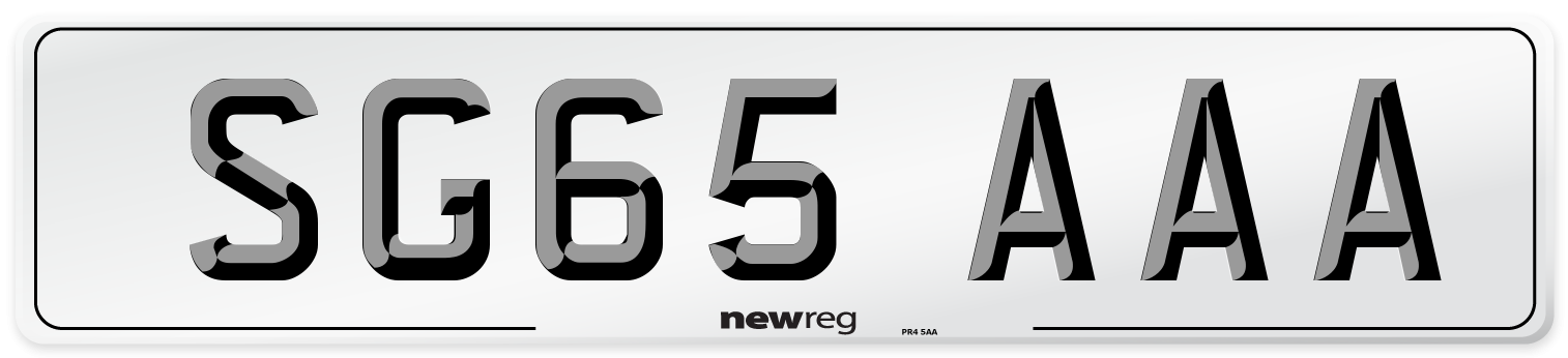 SG65 AAA Number Plate from New Reg